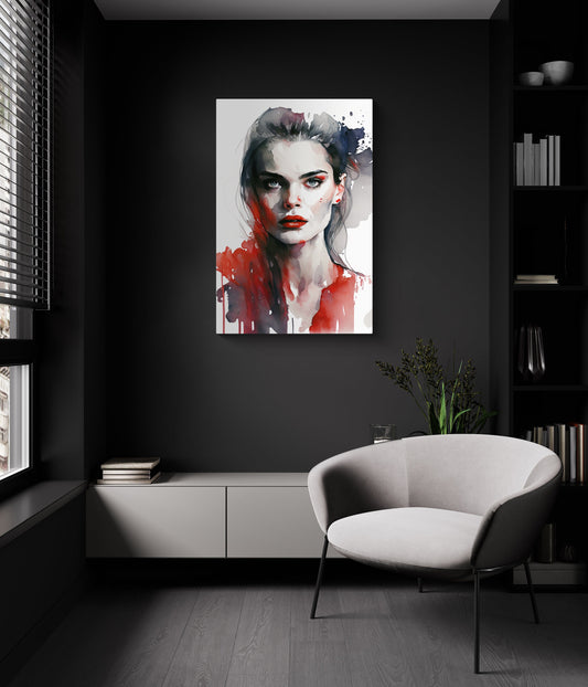 Gen - Canvas Painting / Abstract Painting / Figurative Art / Canvas Gallery Wraps / Black / Red